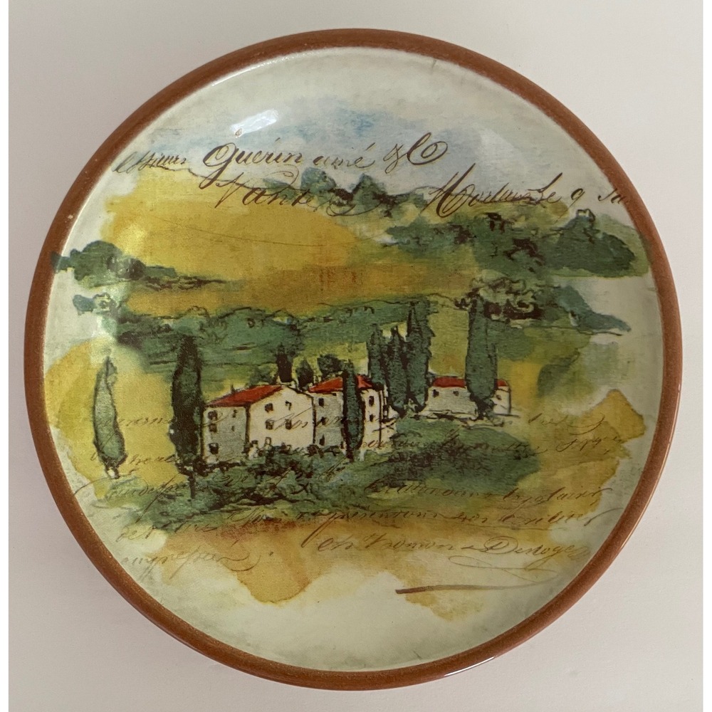 Williams Sonoma 2008 Italy Ceramic Tuscan Landscape Small Bowl Dipping Dish